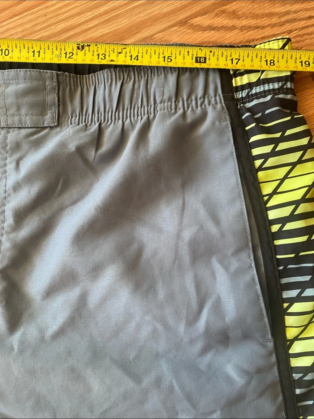 Nike Men's Gray Swim Board Shorts with Neon Green Trim Large Summer